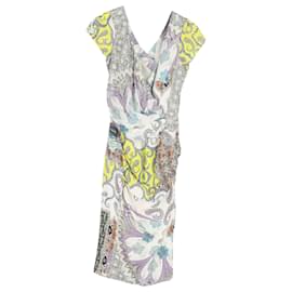 Etro- Etro Printed V-Neck Midi Dress in Multicolor Viscose-Multiple colors