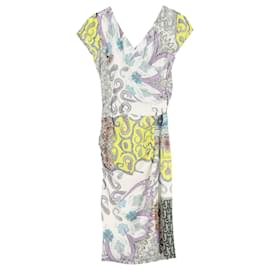 Etro- Etro Printed V-Neck Midi Dress in Multicolor Viscose-Multiple colors