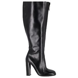 Tom Ford Front Zipped High-Heeled Knee-High Boots in Black Leather Black
