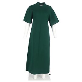 Abito maxi t-shirt con collo alto Ami in cotone verde Verde Verde oliva