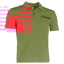 Givenchy- Givenchy Tape Logo Pocket Polo Shirt in Red Cotton-Red