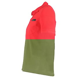 Givenchy- Givenchy Tape Logo Pocket Polo Shirt in Red Cotton-Red