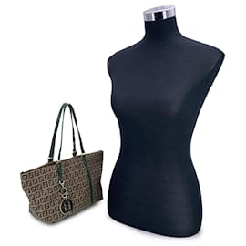 Fendi-Zucchino Canvas Superstar Small Shopping Tote Bag Green-Beige