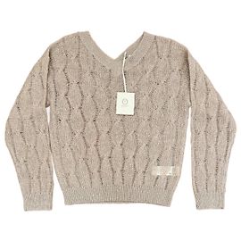 Pullover Peserico de malha ajourada cor areia Areia