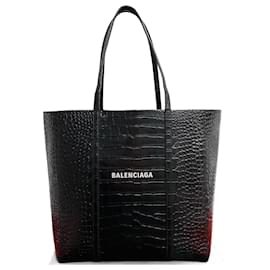 Balenciaga-Balenciaga Leather Everyday Tote Bag Black-Black