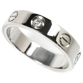 Cartier White Gold Diamond Mini Love Ring White