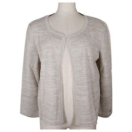 Cardigã de algodão com logo da Chanel P12872V00569 Bege
