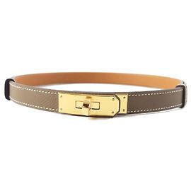 Hermès Cinto Hermes Kelly 18 Epsom com hardware dourado Marrom