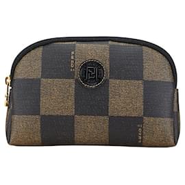 Fendi-Fendi Pequin Pouch Khaki Black PVC-Green