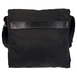 Prada-Prada Nylon Tessuto Triangle Logo Shoulder Bag-Black