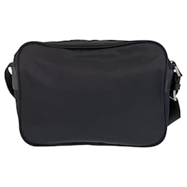 Prada-Prada Nylon Tessuto Logo Plate Shoulder Bag-Black