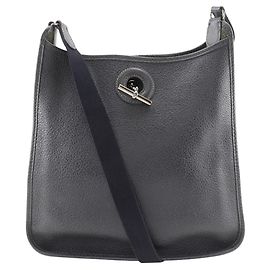 Hermès Bolsa de ombro de couro Hermes Vespa 28 cinza Cinza