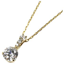 Swarovski Gold Clear Crystal Solitaire Necklace Golden