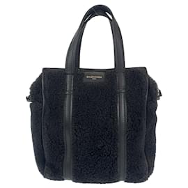 Balenciaga-Balenciaga Bazaar Shopper Leather Tote Bag-Black