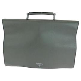 Prada-Prada Bicolor Leather Handbag-Green