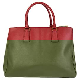 Prada-Prada Saffiano Galleria Leather Handbag-Red