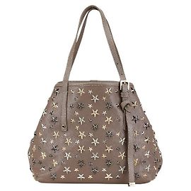 JIMMY CHOO Sasha S Leather Tote Bag Grey