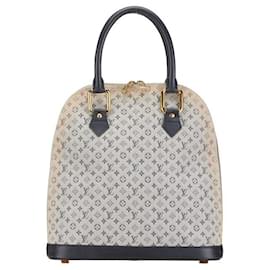Louis Vuitton-Louis Vuitton Mini Alma Handbag Canvas Leather-Blue