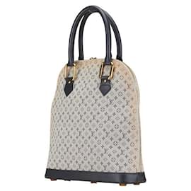 Louis Vuitton-Louis Vuitton Mini Alma Handbag Canvas Leather-Blue