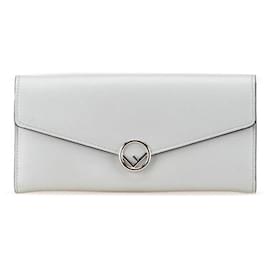 Fendi-Fendi Leather Long Wallet 8M0251-Grey