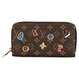 Louis Vuitton-Louis Vuitton Monogram Love Lock Zippy Wallet M64116-Brown