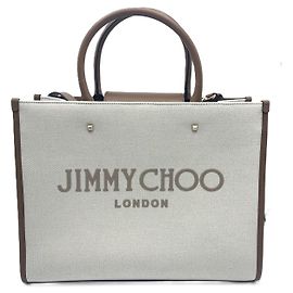 Bolsa tote de lona com logo 2WAY Jimmy Choo Avenue Outro