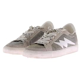 ZADIG & VOLTAIRE Baskets T.EU 37 Cuir Argenté