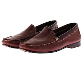 Autre Marque-NON SIGNE / UNSIGNED Flats T.EU 37 Leather-Dark red