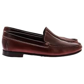 Autre Marque-NON SIGNE / UNSIGNED Flats T.EU 37 Leather-Dark red