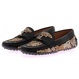 TOD'S Flats T.EU 37 Leather Black