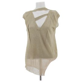 DIOR Tops T.FR 40 Viscosa D'oro
