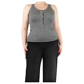 Chanel-Grey sparkly knit peplum top - size UK 14-Grey