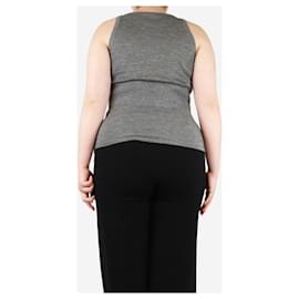 Chanel-Grey sparkly knit peplum top - size UK 14-Grey