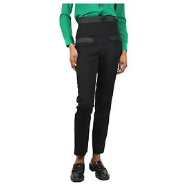 Chanel Pantalones de lana negra - talla UK 8 Negro