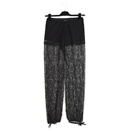 Chanel-Chanel 2004C Lace Pants FR38 Black Lace Pants and silk Shorty M US28-Black