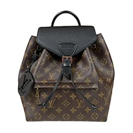Louis Vuitton-Louis Vuitton Montsouris NM PM Monogram Macassar Backpack-Brown,Black