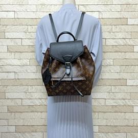 Louis Vuitton-Louis Vuitton Montsouris NM PM Monogram Macassar Backpack-Brown,Black