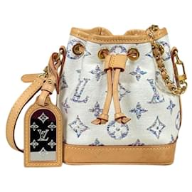 Louis Vuitton-Louis Vuitton Nano Noe Monogram Jacquard Shoulder Bag-White
