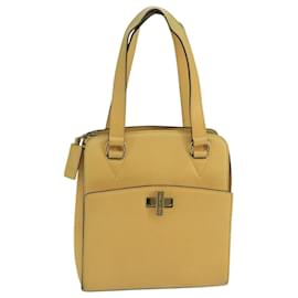 Céline-CELINE Hand Bag Leather Yellow Gold Auth 104024-Golden,Yellow