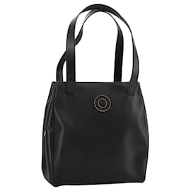 Céline-CELINE Hand Bag Leather Black Gold Auth 104068-Black,Golden