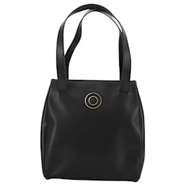 Céline-CELINE Hand Bag Leather Black Gold Auth 104068-Black,Golden