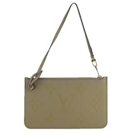 Louis Vuitton-LOUIS VUITTON Monogram Empreinte Giant Neverfull MM Pouch Beige LV Auth 103599-Beige,Monogram