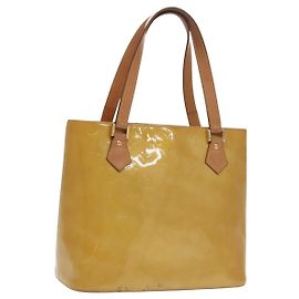 LOUIS VUITTON Sac à main Monogram Vernis Houston Beige M91004 LV Auth th5476 Beige
