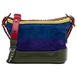 Chanel-Blue Chanel Small Gabrielle Suede Crossbody Bag-Blue