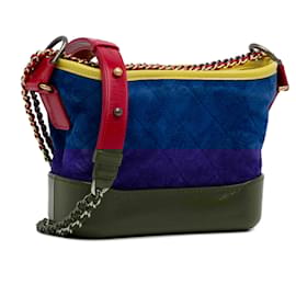 Chanel-Blue Chanel Small Gabrielle Suede Crossbody Bag-Blue