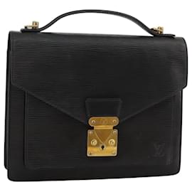Louis Vuitton-LOUIS VUITTON Epi Monceau 28 Hand Bag Black M52122 LV Auth 106088-Black