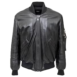 Givenchy-Givenchy Leather Bomber Jacket-Black