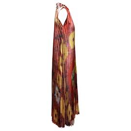 Ulla Johnson-Red & Multicolor Ulla Johnson Pleated Printed Maxi Dress Size US 0-Red