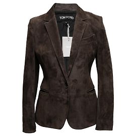 Brown Tom Ford Suede Blazer Size IT 40 Brown
