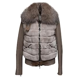 Autre Marque-NON SIGNE / UNSIGNED Jackets T.FR 38 Leather-Grey